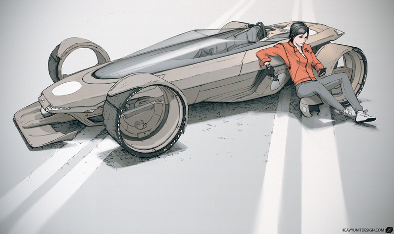woman, car, rope, people, lifestyles, nature, shoe, concept cars, clothing, adventure, transportation, full length, day, racer, back, 1080P, illustration