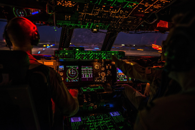 C-5M Super Galaxy, Backlight, 2K, Cockpit, Galaxy, Pilot, C-5 Galaxy, USAF