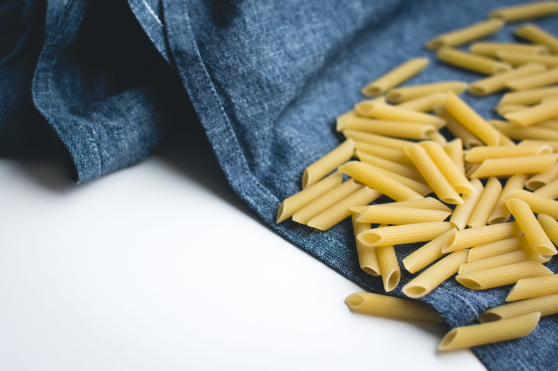 Penne, wellbeing, table, still life, multi colored, italian food, food and drink, blue, indoors, raw food, healthy eating, 4K, day, white background, pants