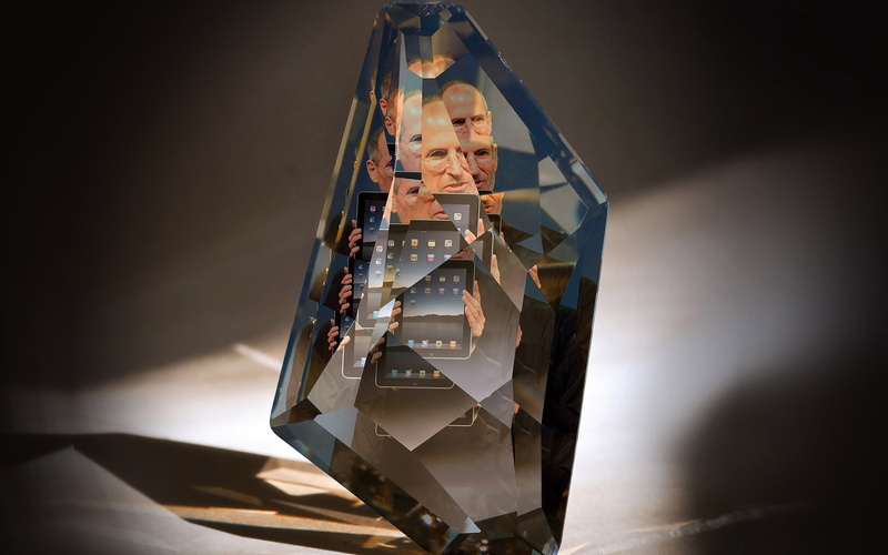 4K, apple, ios7, jobs, steve, diamond, art