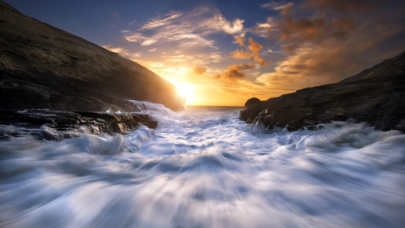 surface level, cloud - sky, flowing water, sea, sky, waterfront, flowing, land, hd  desktop nature images wide screen 5120x2880, idyllic, 5K, nature, environment
