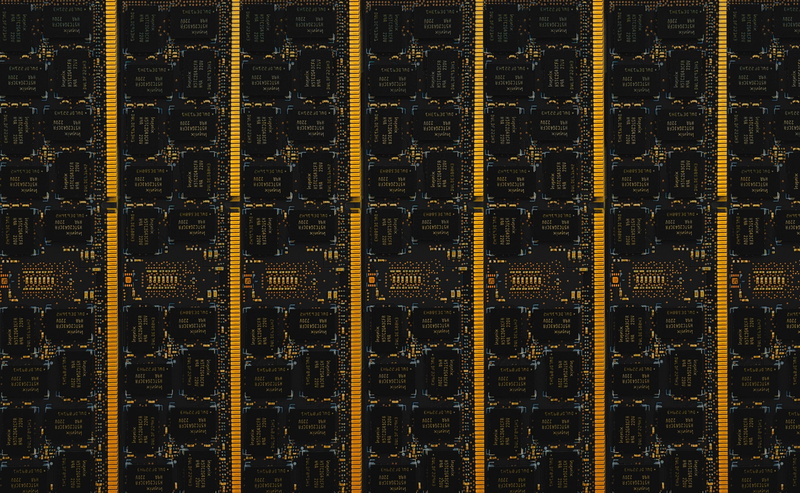 ddr3, electronics industry, Tech, industry, 2K, full frame, gold colored, ram, electrical component, computer chip, close-up, yellow, no people, random