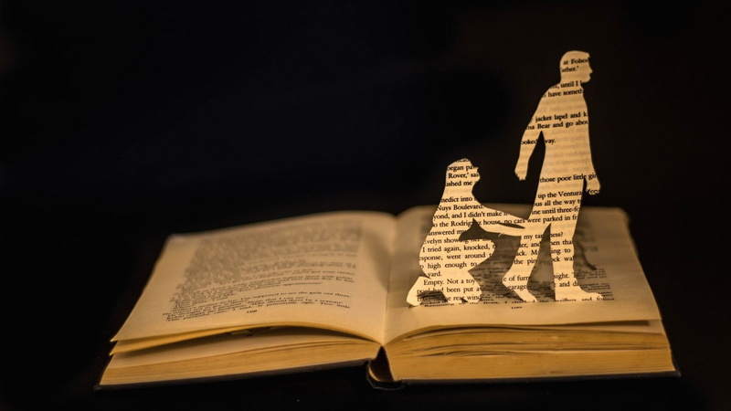 paper, history, communication, black background, still life, book, books, wisdom, copy space, page, studying, open, 1080P, artwork, learning, antique
