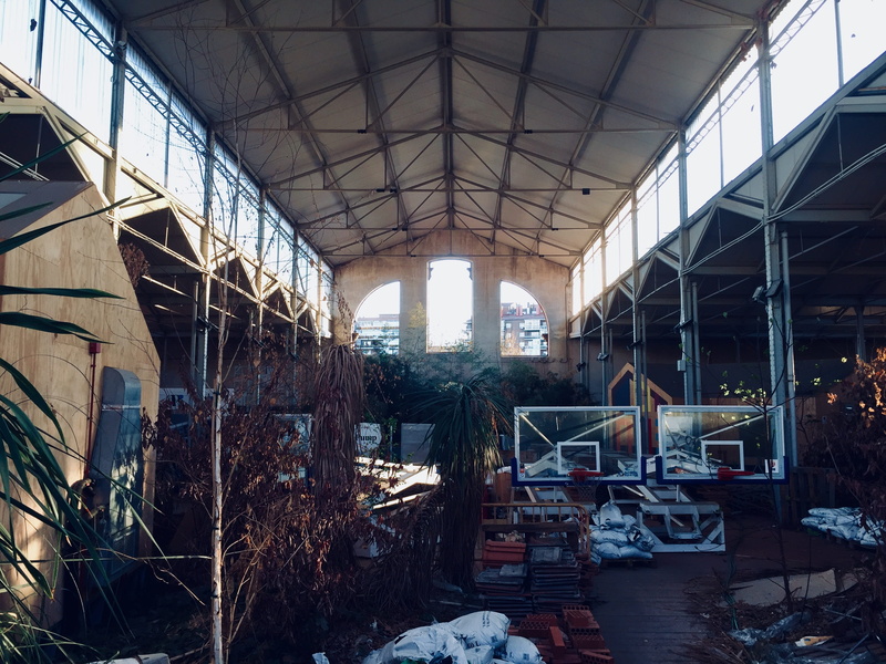architecture, obsolete, shed, nature, day, boxroom, matadero madrid, abandoned, broken, ruined, transportation, mode of transportation, baskets, bad condition