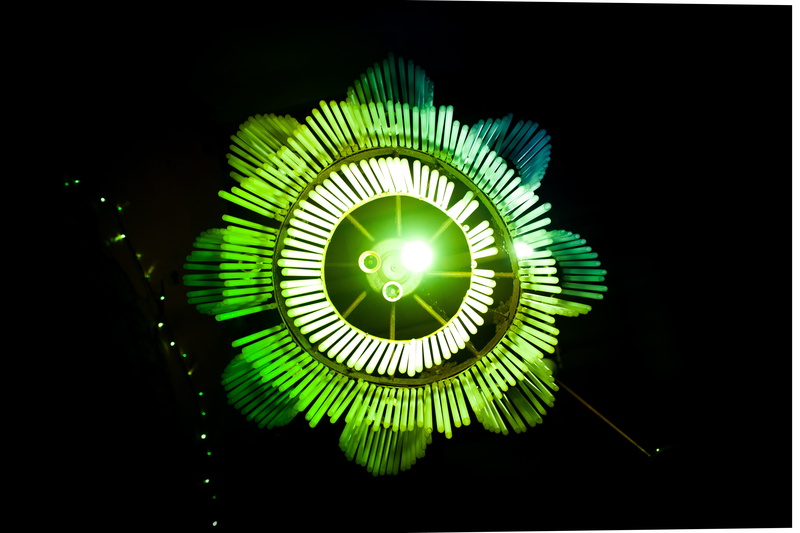 geometric shape, no people, light fixture, auto post production filter, night, transfer print, electric lamp, green, creativity, ceiling, studio shot, concentric