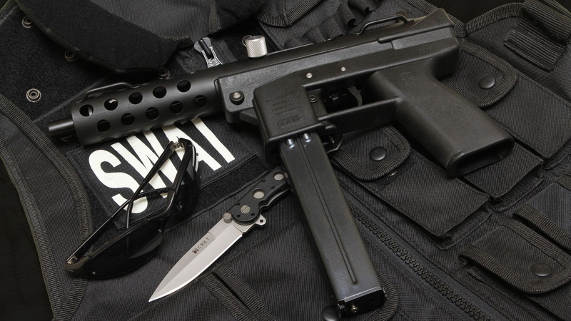 SWAT, knife, weapon, 1080P, pistol, Тек9, gun, Tek-9, tec9, tec-9