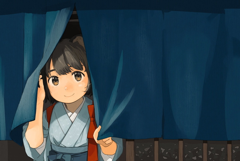 animal, brown, loli, clothes, akai, hair, original, short, com, ears, konachan, 720P, japanese, close, eyes, sashimi