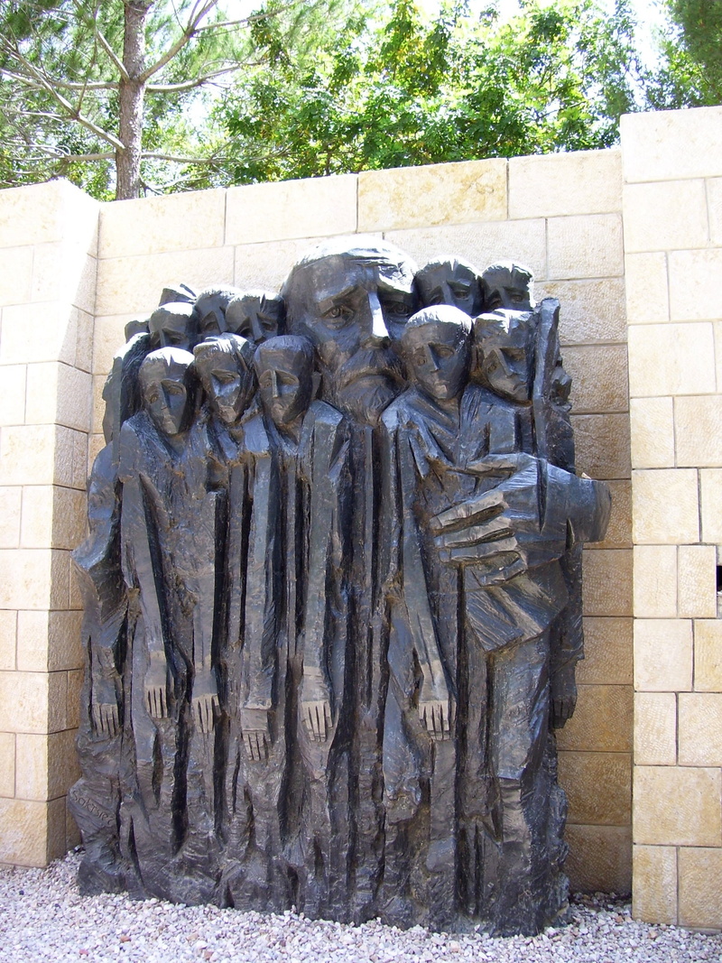 ancient, wall - building feature, statue, day, Israel, human representation, built structure, 2K, art and craft, plant, architecture, history, Janusz Korczak