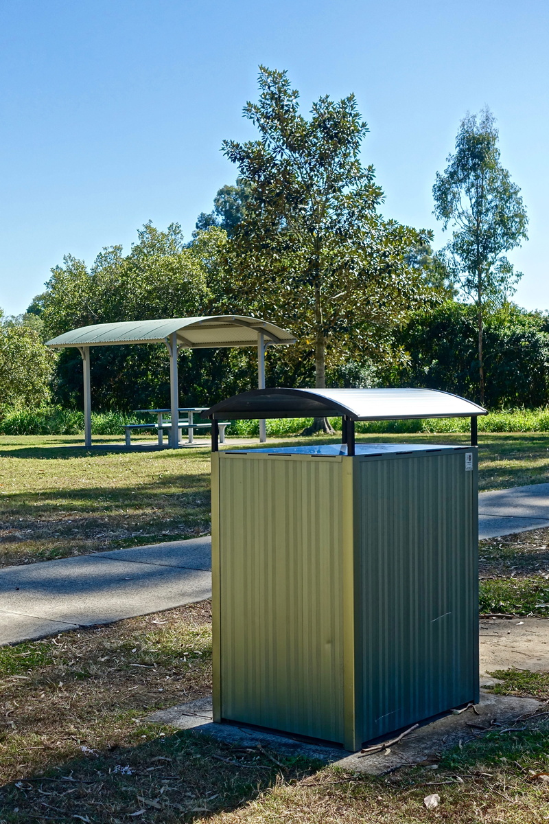 bin, Public, litter, outdoor, sidewalk, sky, nature, garbage, Rubbish, dump, architecture, outdoors, plant, sunlight, day, Trash, disposal, land, built structure