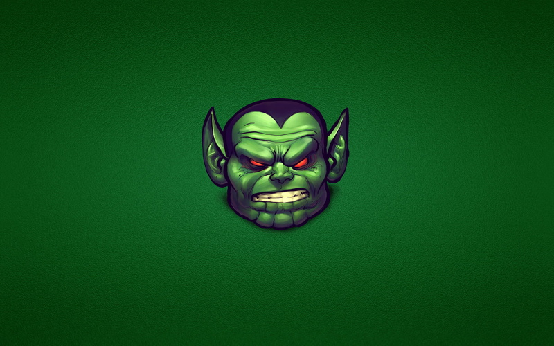 1080P, malicious, green, scroll, Skrull, alien, minimalism, comic