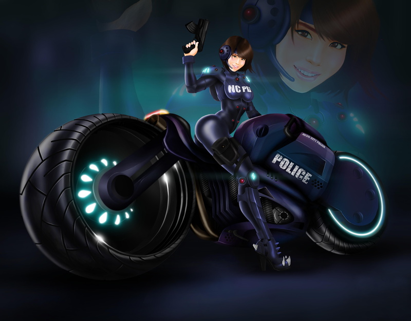 sports helmet, motorcycle, human representation, mode of transportation, riding, heels, wheel, sport, transportation, 5K, girl, adult, technology, police