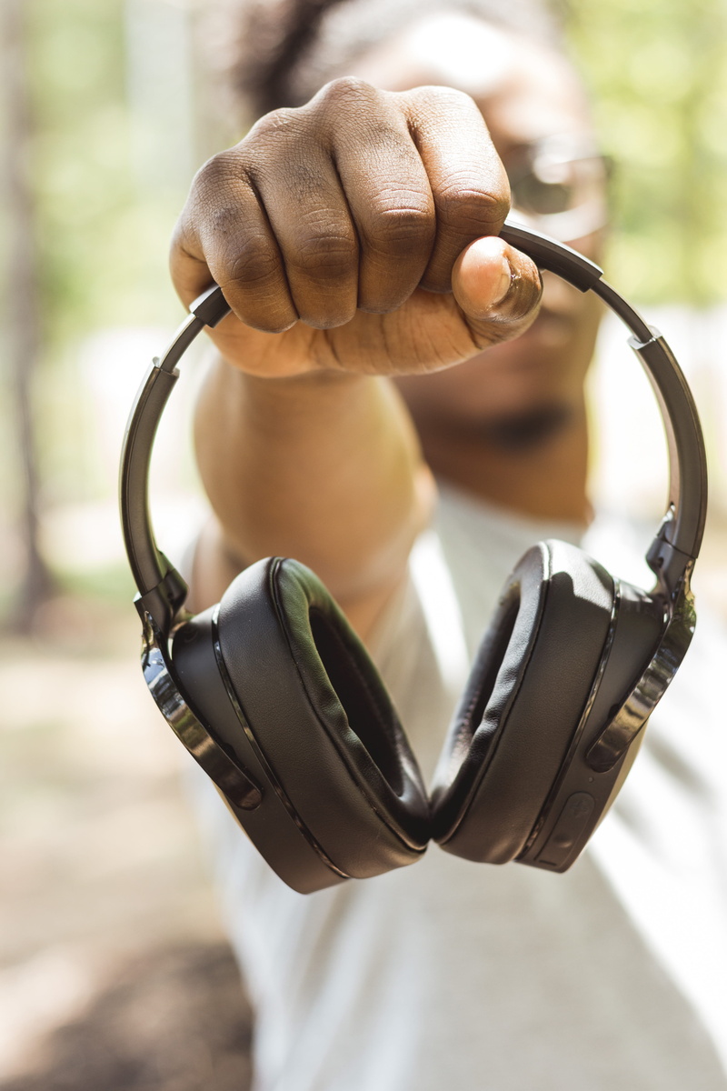 happy, person, walk, midsection, closeup, unrecognizable person, product, african american, personal accessory, wireless, music, human body part, bright