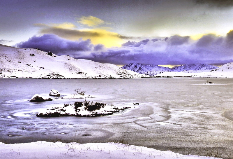 no people, clouds, frozen, stickle tarn, mountain, dusk, beauty in nature, snow, scenics - nature, idyllic, tranquility, weather, sky, nature, winter, water