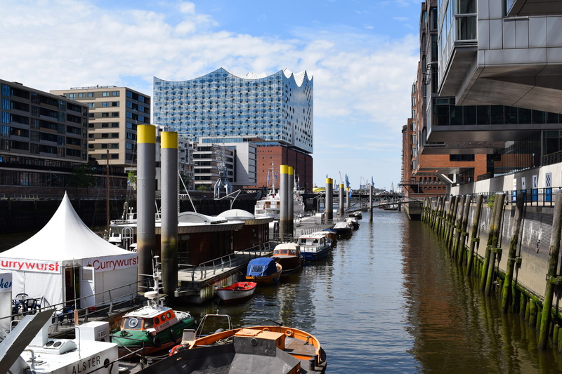 urban Scene, nature, elbe, building, port of hamburg, building exterior, sky, harbour city, 5K, bridges, office building exterior, boot, nautical Vessel