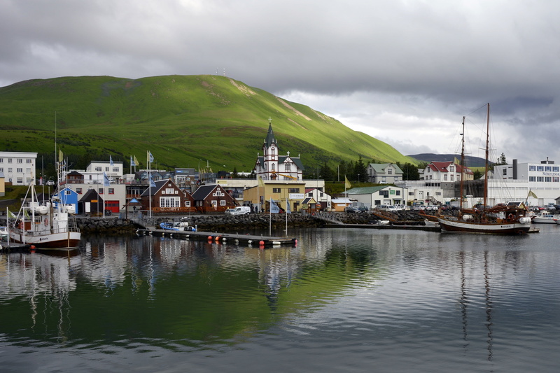 sky, houses, architecture, nature, skjálfandibucht, coast, cityscape, húsavík, outdoors, transportation, sea, building, building exterior, body, norway