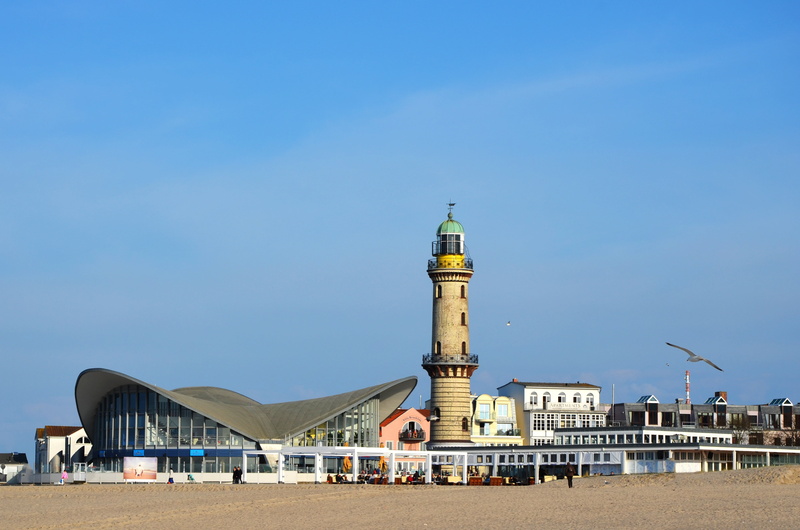 teepott, warnemünde, beach, architecture, sky, built structure, sand, election signs, bridge, seaside resort, holiday, baltic sea, tower, blue, building