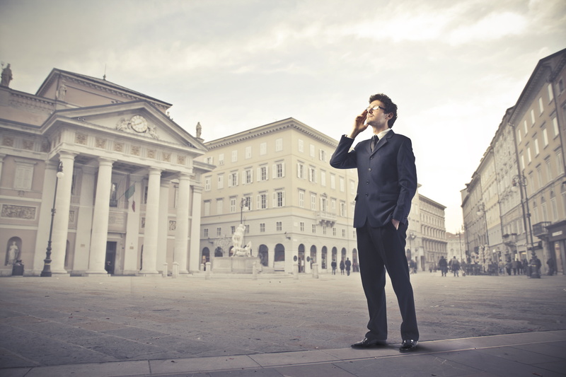 male, males, real people, telephone, standing, mobile Phone, businessman, architectural column, using Phone, looking, success, europe, lifestyles, business Person