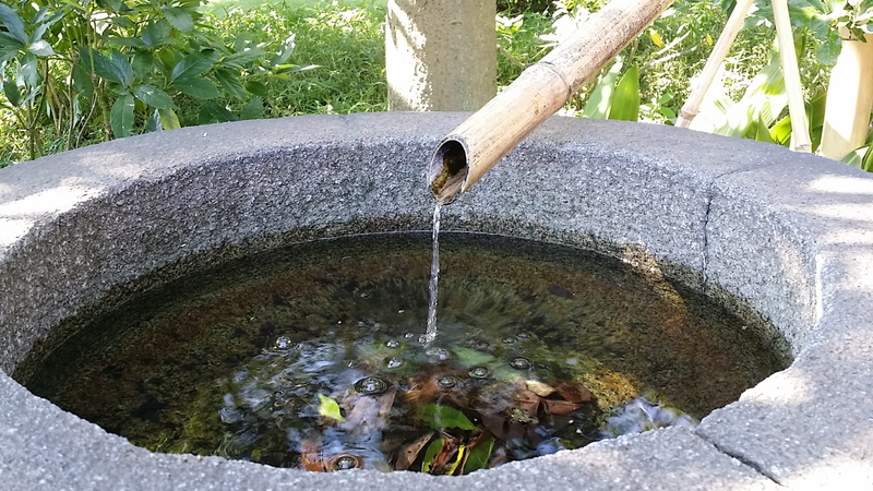 result, fair, drinking fountain, pipe - tube, tree trunk, fountain, day, pouring, outdoors, spring water, 1080P, tree, effort, bamboo - material, no people