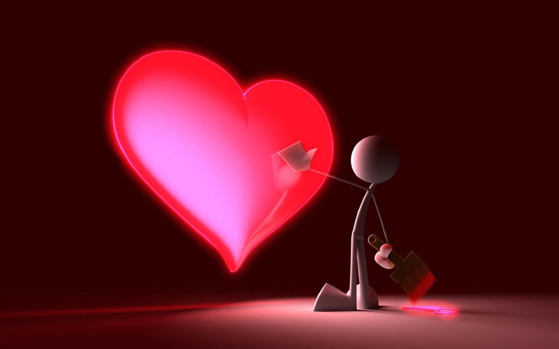 3d, creative and graphics, graphics, 1080P, stickman, white, paint, love, hd, creative, d