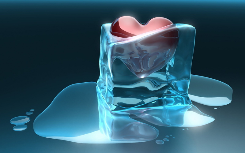 ice, graphics, heart, 3d, artistic, 2K, frozen, love, d