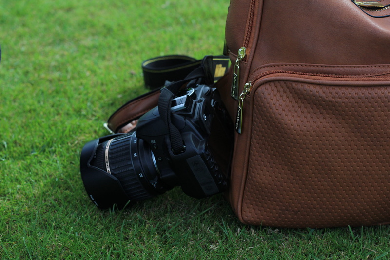 camera, beside, appareil photo, shoe, strap, field, black color, computer, personal accessory, land, day, 5K, leather, video camera, camera lens, plant