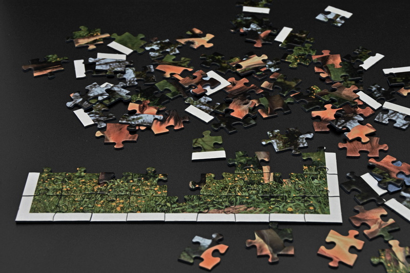 solution, leisure games, chaos, motif, aerial view, rates, still life, directly above, play, messy, jigsaw, paper, jigsaw piece, puzzle, no people, jigsaw puzzle