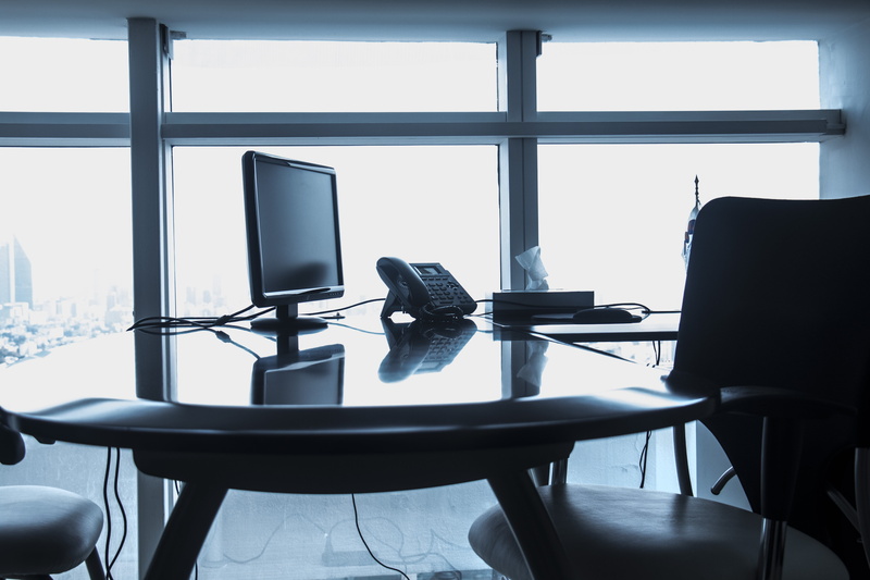 computer, portable, 5K, no people, luxury, window, business, office chair, seat, absence, furniture, lighting equipment, indoors, computer monitor, chair