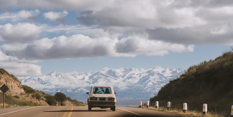 beauty in nature, mountain range, road, road sign, tree, sky, 4K, transportation, mountain peak, forest, argentina, day, mode of transportation, nature