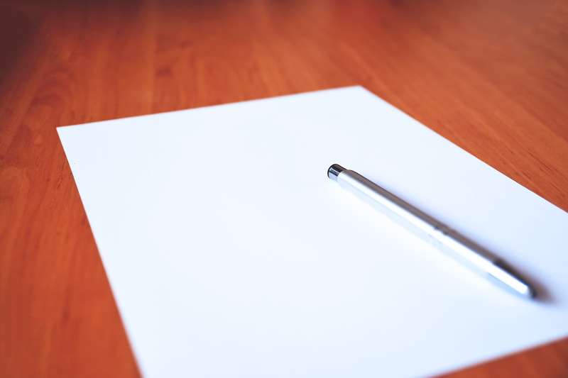 indoors, sheet, empty, pens, paper, white color, blank, table, close-up, copy space, note pad, writing, correspondence, planning, 4K, various, no people
