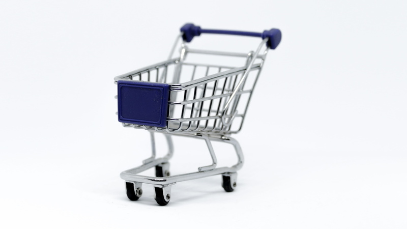 economy, no people, 4K, chrome, supermarket, tram, buy, business, small, basket, blue, shopping basket, cart, consumerism, icon, website, metal, full length
