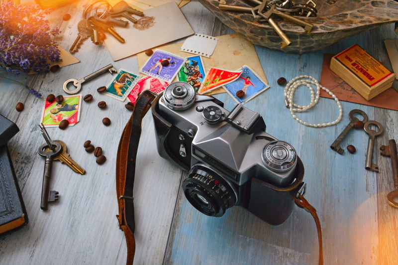 retro styled, beads, instrument, no people, equipment, wood - material, tool, indoors, still life, wood, scissors, wooden table, high angle view, work tool