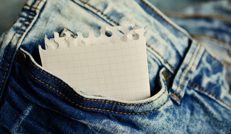 no people, close-up, 5K, people, lifestyles, fashion, day, midsection, list, denim, full frame, note, indoors, own label, stickies, clothing, template