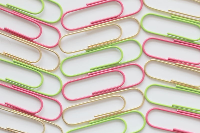 variation, clamp, close-up, pink, multi colored, pink color, colorful, 5K, supplies, office supply, organization, paper clip, paperwork, day, studio shot