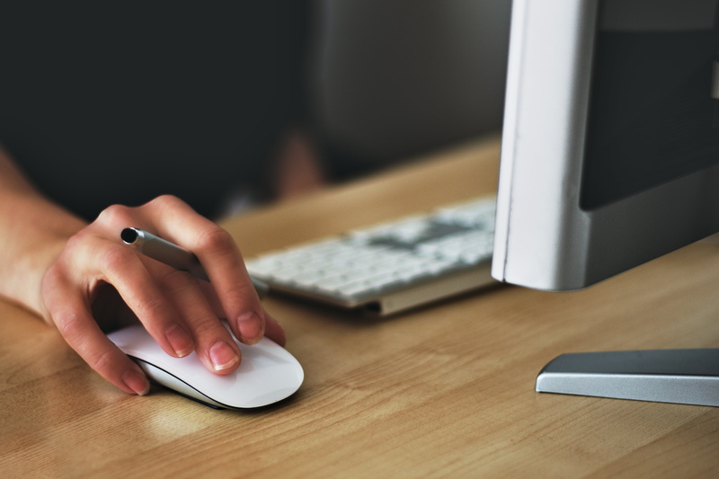 internet, woman, indoors, using computer, furniture, workspace, screen, stylus, monitor, computer mouse, computer keyboard, body part, design, fingers