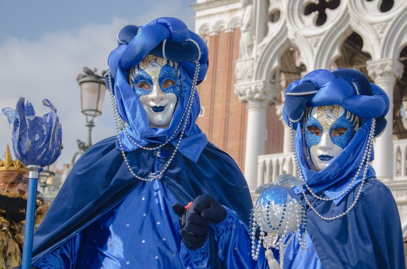 2K, human representation, architecture, carnival - celebration event, focus on foreground, blue, mask, venetian mask, white, mask - disguise, unrecognizable person