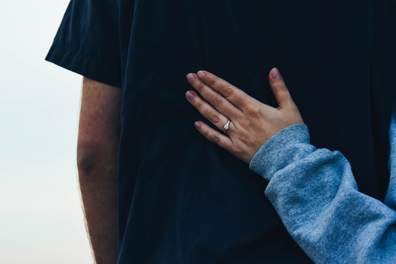 limb, resting, studio shot, lifestyles, wearing, sleeved, human hand, person, day, men, body part, casual clothing, clothing, ring, black color, engagement