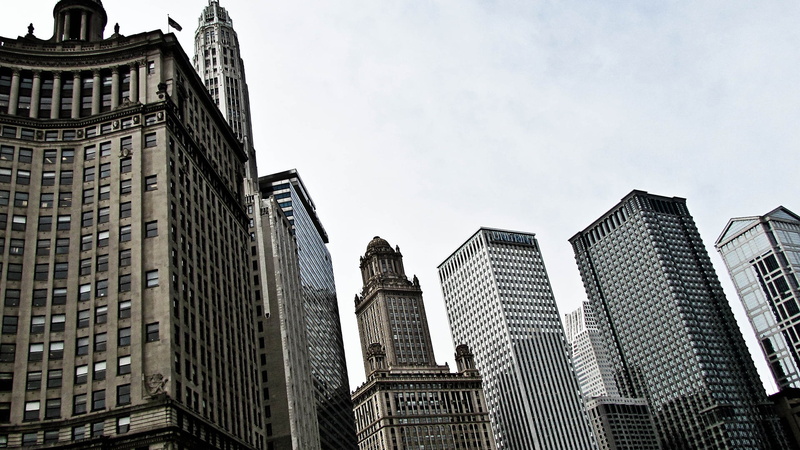 manhattan, skyscrapers, sky, cityscape, futuristic, district, city, skyline, high, skyscraper, exterior, modern, no people, financial district, reflection