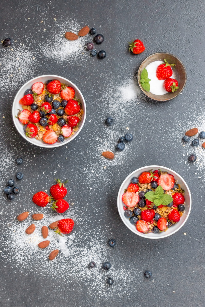 food and drink, plastic, strawberry, bowls, health, tasty, strawberries, eat, high angle view, berry fruit, salad, blueberry, freshness, delicious, bowl