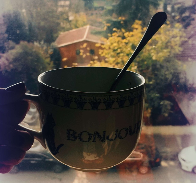 indoors, drink, eating utensil, crockery, cup, tea cup, 1080P, winter, mug, morning, food and drink, spoon, no people, day, saucer, refreshment, floral pattern