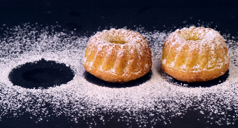 no people, bowl cake, snack, sugared, group of objects, sugar, nibbled, french food, small, sweet, close-up, sweet food, cakes, food and drink, dessert