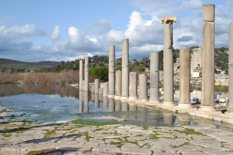 lake, water, browse, environment, plant, history, patara, kent, ruined, reflection, cloud - sky, outdoors, nature, built structure, architectural column