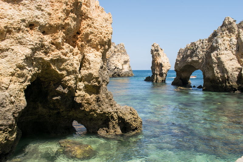 body, vista, nature, horizon, tranquility, natural arch, rock - object, Europe, natural, sol, ride, scenics - nature, stack rock, ocean, day, water, no people