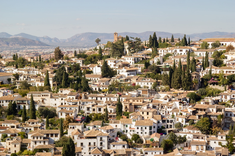built structure, albaicín, crowded, to explore, architecture, tree, day, building, outdoors, panoramic, district, mountain, landscape, city, muslim art