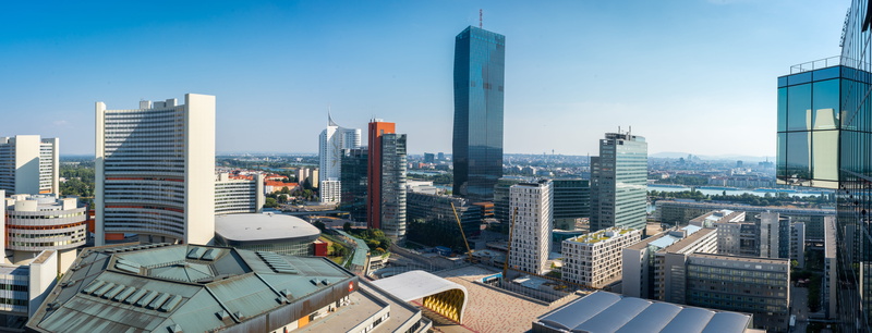 landscape, summer, outdoors, built structure, vienna, cityscape, skyscraper, tall - high, tricentis technology and consulting, sky, architecture, panorama