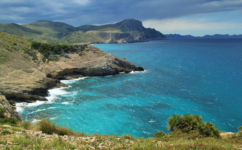 east coast mallorca, outdoors, solid, non-urban scene, longing, idyll, clouds, mood, beauty in nature, mallorca, beach, day, mediterranean, scenics, mountain hike