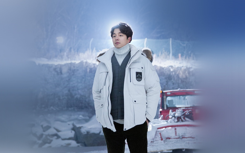doggaebi, three quarter length, snow, cold temperature, young adult, front view, sky, confidence, adult, gongyoo, portrait, white color, kpop, 4K, standing
