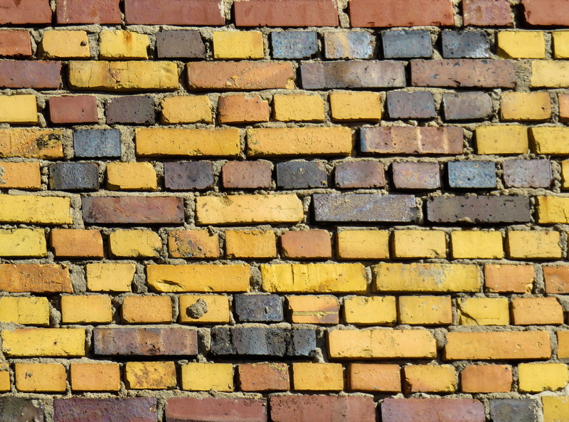textured, outdoors, old, abundance, yellow, built structure, structure, wall, brick Wall, backgrounds, brickwork, full frame, repetition, red, in a row