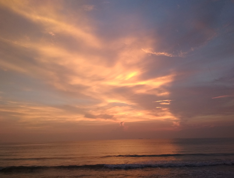 dramatic sky, outdoors, seascape, sunrise, at down, tranquil scene, idyllic, boca del río, beach, horizon over water, mexico, scenics - nature, nature