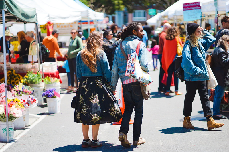 focus on foreground, editorial, architecture, woman, together, flowers, leisure activity, holding hands, walking, group of people, near, jacket, women
