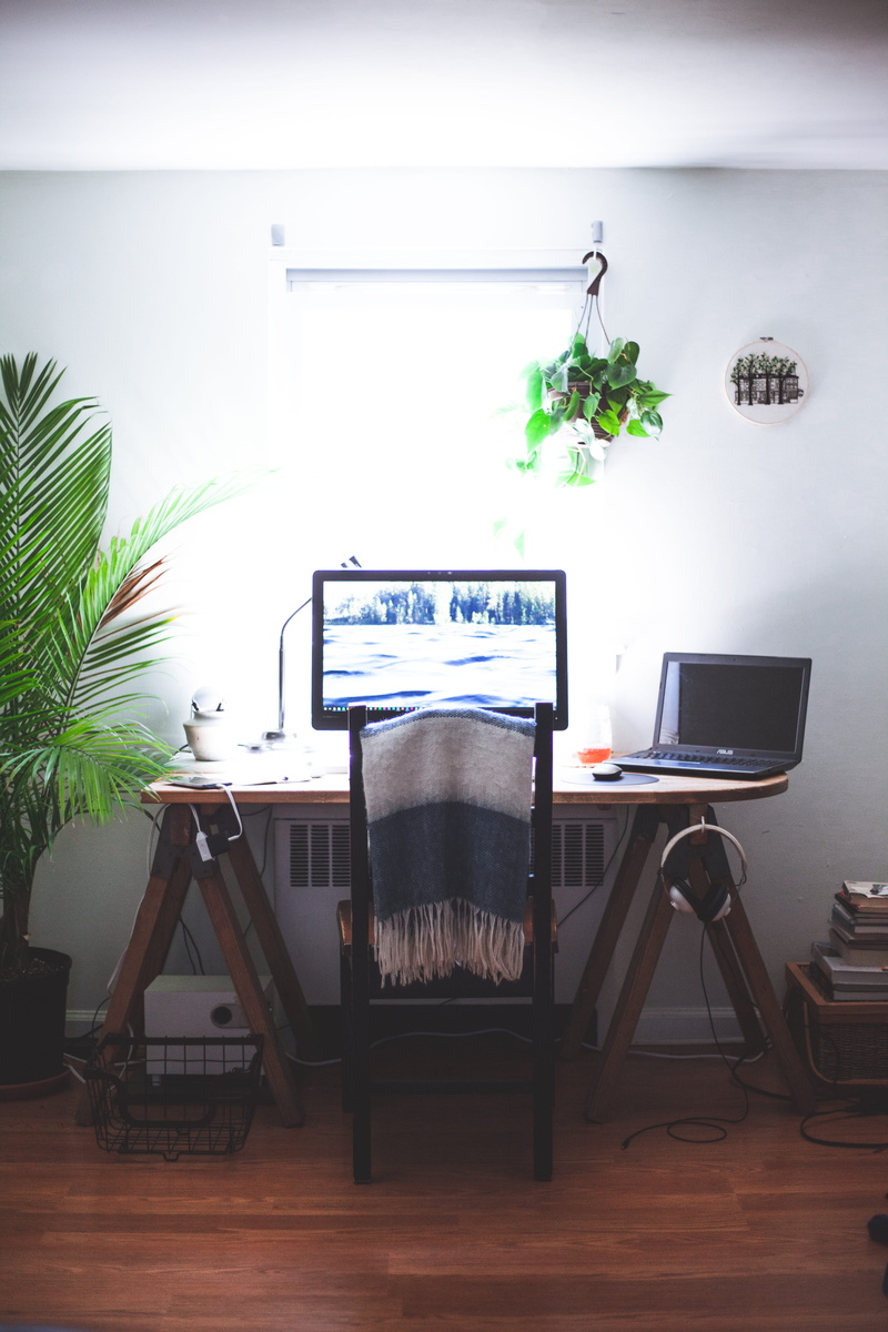 no people, keyboard, ikea, nature, millenial, hipster, computer, green, connection, furniture, seat, light, air, electric lamp, work, chair, workspace